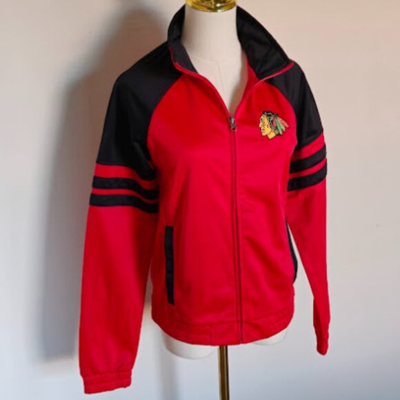 Chicago Blackhawks NHL Hockey Varsity Track Jacket Coat - Picture 2 of 12